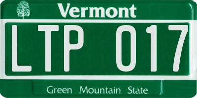 VT license plate LTP017