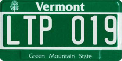 VT license plate LTP019