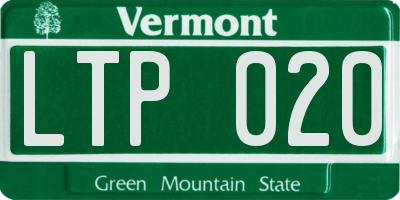 VT license plate LTP020