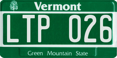 VT license plate LTP026