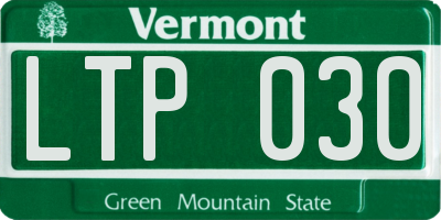 VT license plate LTP030