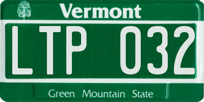 VT license plate LTP032
