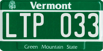 VT license plate LTP033