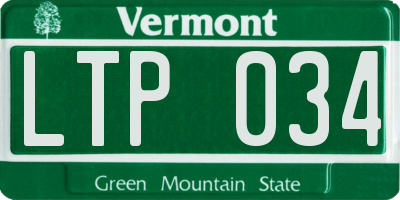 VT license plate LTP034
