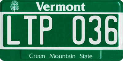 VT license plate LTP036