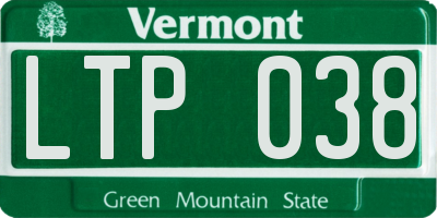 VT license plate LTP038