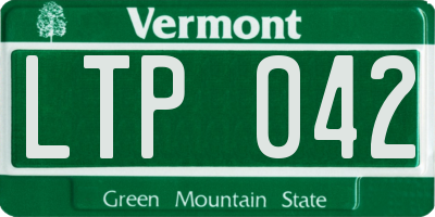 VT license plate LTP042