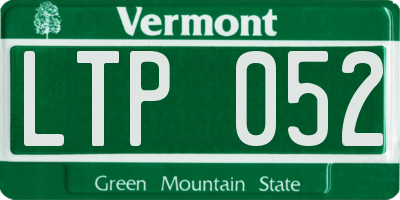 VT license plate LTP052
