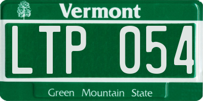 VT license plate LTP054