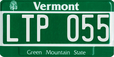 VT license plate LTP055