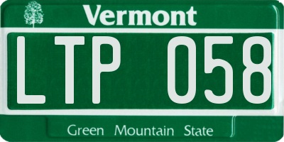 VT license plate LTP058