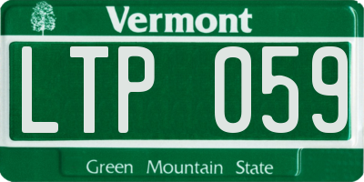 VT license plate LTP059