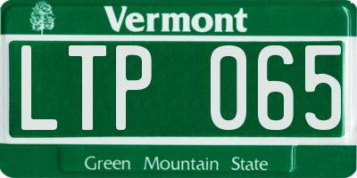 VT license plate LTP065