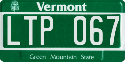 VT license plate LTP067