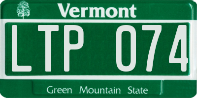 VT license plate LTP074