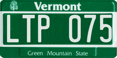 VT license plate LTP075