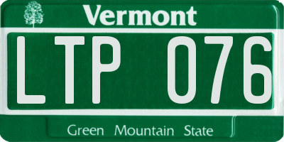 VT license plate LTP076