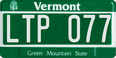 VT license plate LTP077
