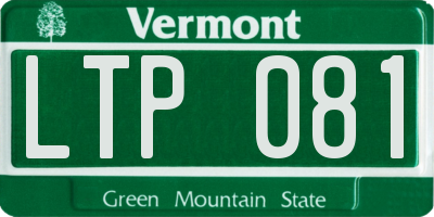 VT license plate LTP081