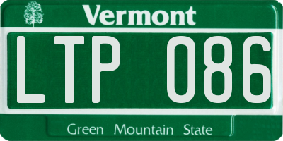 VT license plate LTP086