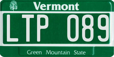 VT license plate LTP089