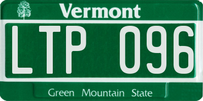 VT license plate LTP096