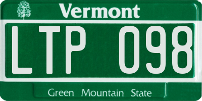 VT license plate LTP098