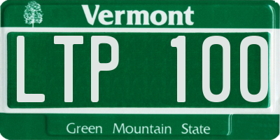 VT license plate LTP100