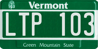 VT license plate LTP103