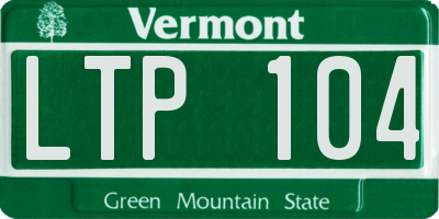 VT license plate LTP104