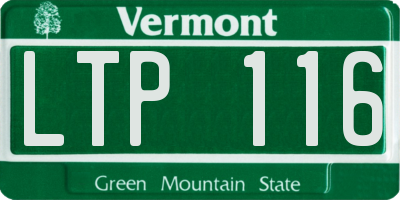 VT license plate LTP116