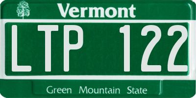 VT license plate LTP122