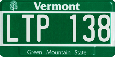 VT license plate LTP138