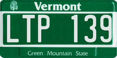 VT license plate LTP139