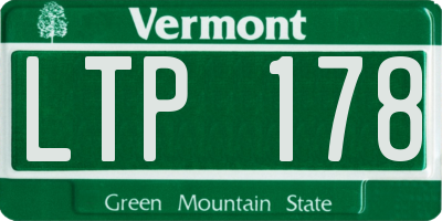VT license plate LTP178