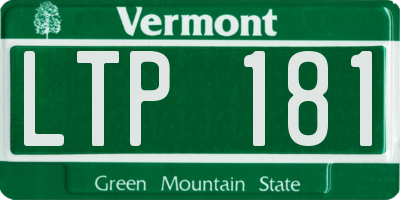 VT license plate LTP181