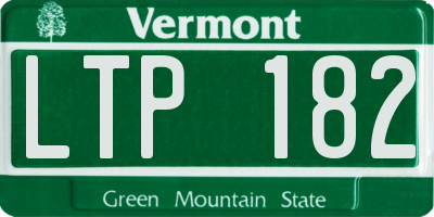 VT license plate LTP182