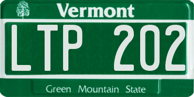 VT license plate LTP202