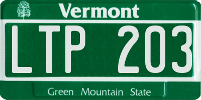 VT license plate LTP203
