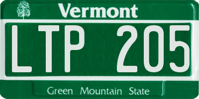 VT license plate LTP205