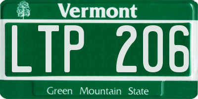 VT license plate LTP206