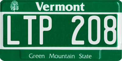 VT license plate LTP208