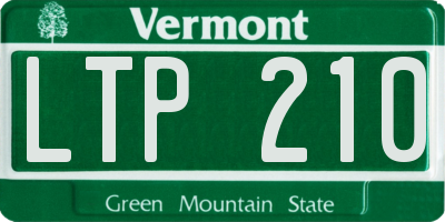 VT license plate LTP210