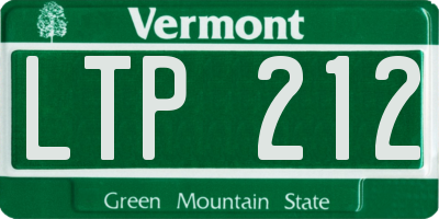 VT license plate LTP212