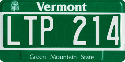 VT license plate LTP214