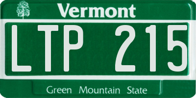 VT license plate LTP215