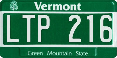 VT license plate LTP216
