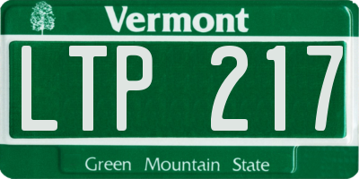 VT license plate LTP217