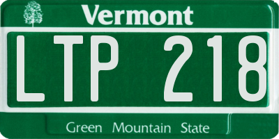 VT license plate LTP218