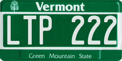 VT license plate LTP222